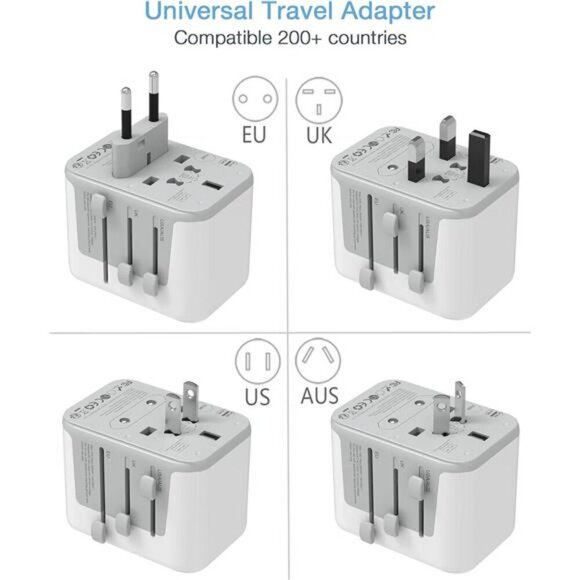 TESSAN Universal Travel Adapter USB C Wall Charger for Europe UK Japan AUS - Picture 2 of 7